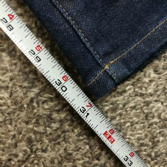 Uniqlo Jeans Selvedge 31x31 Slim Straight Fit Japanese Kaihara Denim Dark Blue - Picture 10 of 12